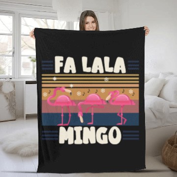 Discover Candy Cane Flamingoes Fa La La MINGO Flamingo Fleece Blankets