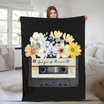 Discover Songs of peace cassette tape Fleece Blankets