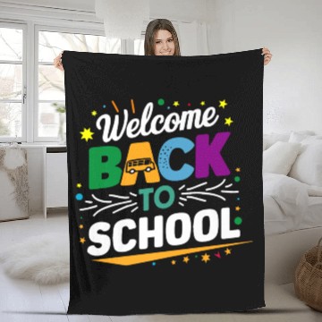 Discover Welcome Back To School Bus Happy First Day Of Scho Fleece Blankets