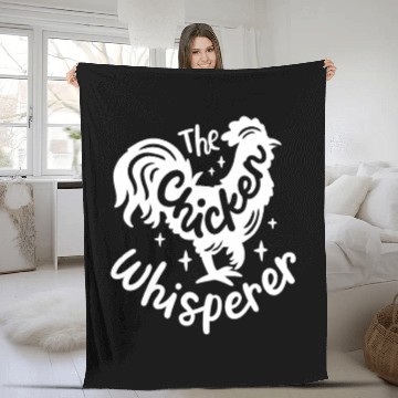 Discover The Chicken Whisperer Funny Chicken Lover Farming Fleece Blankets