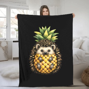 Discover Spiky Pineapple Fruit Lover Funny Design Fleece Blankets