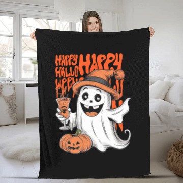 Discover happy halloween Fleece Blankets