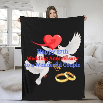 Discover Happy 27th Wedding anniversary to a wonderful Fleece Blankets