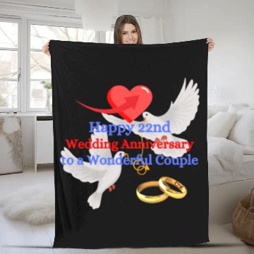 Discover Happy 22nd Wedding anniversary to a wonderful Fleece Blankets