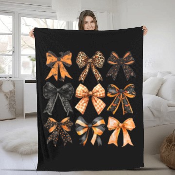 Discover Coquette Halloween Bow Girly Spooky Season Hallowe Fleece Blankets