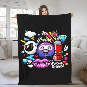Discover Graffiti Sprayer Breakdance Painting Fleece Blankets