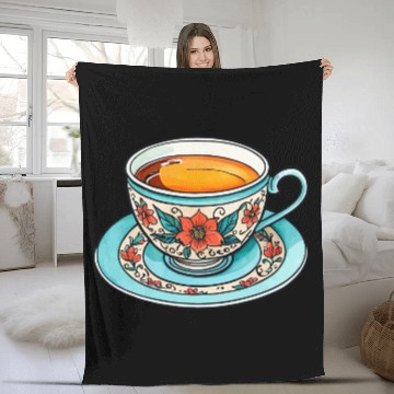 Discover Cup Of Tea Neo Traditional Fleece Blankets