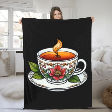 Discover Cup Of Tea Neo Traditional Fleece Blankets