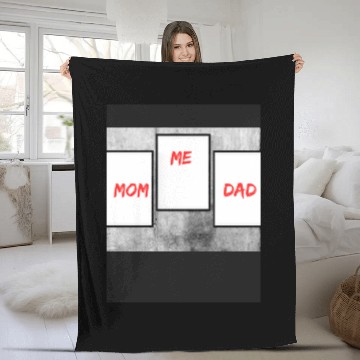 Discover Family Love Trio: Mom, Me, and Dad Frames Fleece Blankets