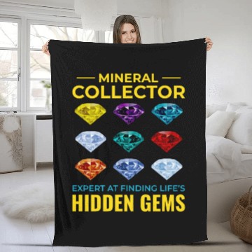 Discover Crystal Collecting Rock Hunting Mineral Collector Fleece Blankets
