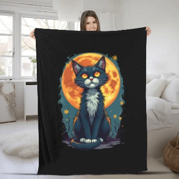 Discover Childless cat lady Fleece Blankets