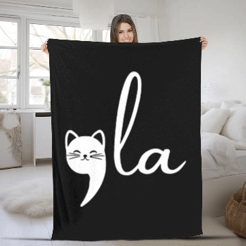 Discover Cat Comma La Kamala Harris For President 2024 Fleece Blankets