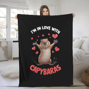 Discover Heart Love In Love With Capybara Fleece Blankets