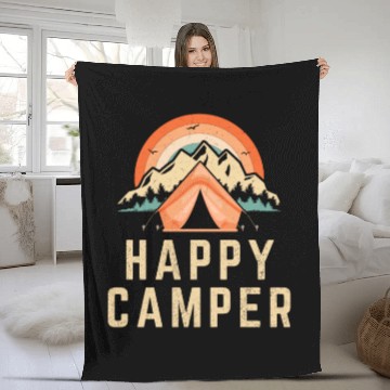 Discover Happy Camper - Camping Lover Fleece Blankets