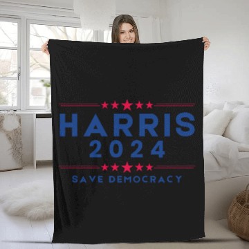 Discover Harris For President 2024 Save democracy Fleece Blankets