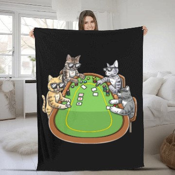 Discover Poker Cats for Cat Lovers and Poker Players Fleece Blankets