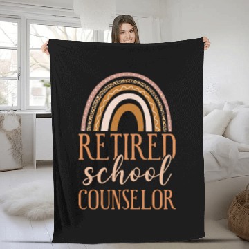 Discover School Counselor Retired Rainbow Fleece Blankets
