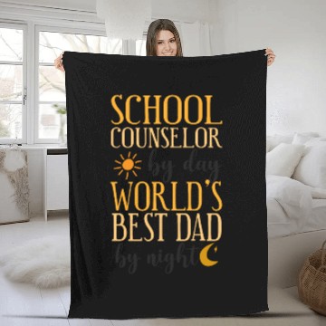 Discover School Counselor Dad School Fleece Blankets