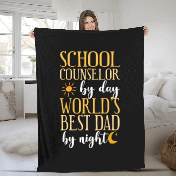 Discover School Counselor Dad School Fleece Blankets