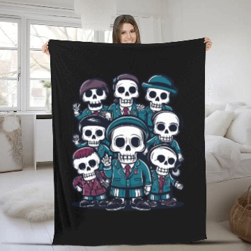 Discover Back To School Skeletons Fleece Blankets