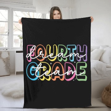 Discover Fourth Grade Dream Team 4th Grade Teacher Fleece Blankets