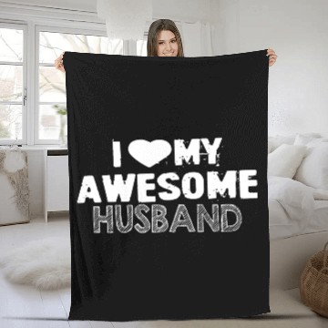 Discover Cheers to Love: I Love My Awesome Husband Fleece Blankets