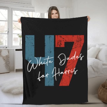 Discover White Dudes For Harris Kamala Harris 2024 47th Fleece Blankets