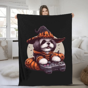 Discover Gamers design for dog lovers and Halloween Fleece Blankets