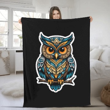 Discover Owl Neo Traditional Fleece Blankets