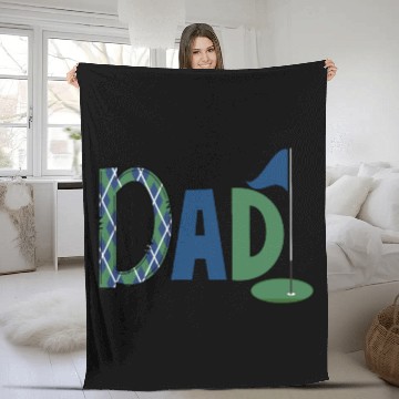 Discover Dad Golf Birthday Boy Family Matching Golf Fleece Blankets