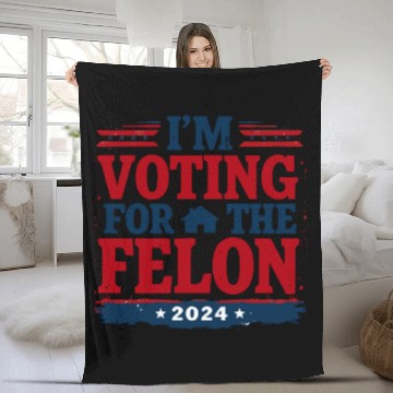 Discover Funny Trump 2024 For President 2024 I'm Voting For Fleece Blankets