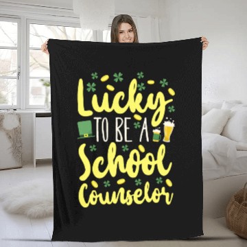 Discover School Counselor St Patricks Day Fleece Blankets