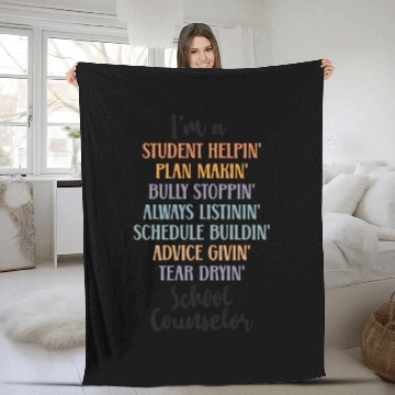 Discover School Counselor I'm A Student Fleece Blankets