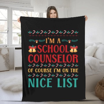 Discover School Counselor Christmas Ugly Fleece Blankets