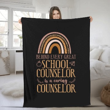 Discover School Counselor Rainbow Behind Fleece Blankets