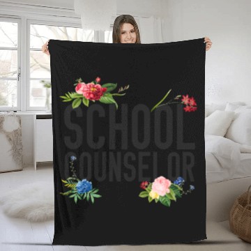 Discover School Counselor Flower Floral Fleece Blankets
