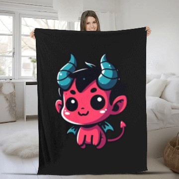 Discover Cute Little Devil Fleece Blankets