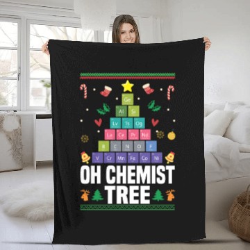 Discover Christmas Tree Chemistry Science Periodic Table Fleece Blankets