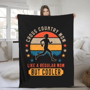 Discover Cross Country Running Mom XC Running and Trail Fleece Blankets