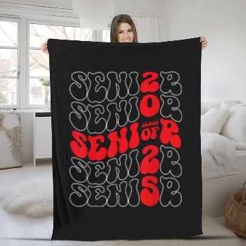 Discover Class of 2025 Senior 2025 Graduation Groovy Back T Fleece Blankets