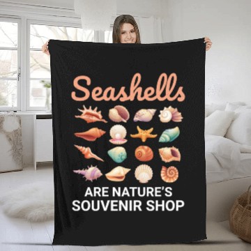 Discover Seashells Collector Beachcomber Sea Shell Ocean Fleece Blankets