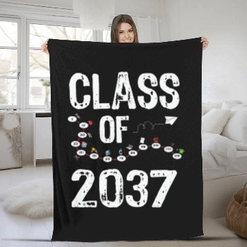 Discover Funny Class of 2037 Grow With Me Back To School Fleece Blankets