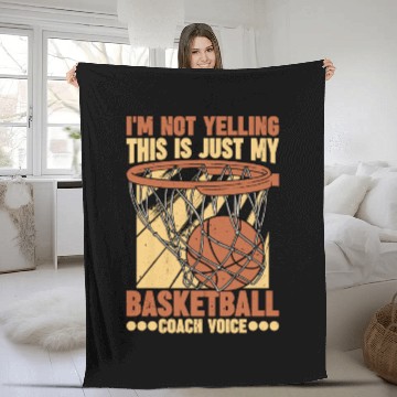 Discover This Is Just My Basketball Coach Voice 1 Fleece Blankets