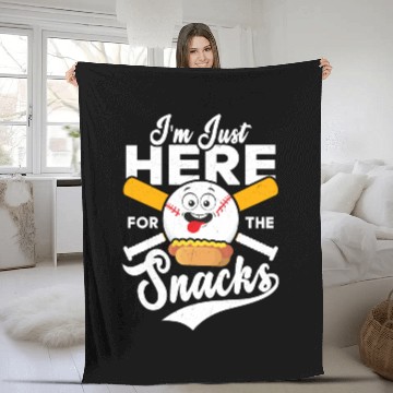 Discover I'm Just Here For The Snacks Baseball Sport Fan Fleece Blankets