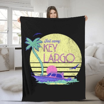 Discover Sail Away Yacht Rock Key Largo Boating Fleece Blankets