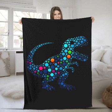 Discover Magical T Rex Dinosaur Dot Day Fun Fleece Blankets