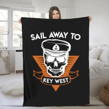 Discover Florida Keys SAIL AWAY TO KEY-WEST Sailing Outfit Fleece Blankets