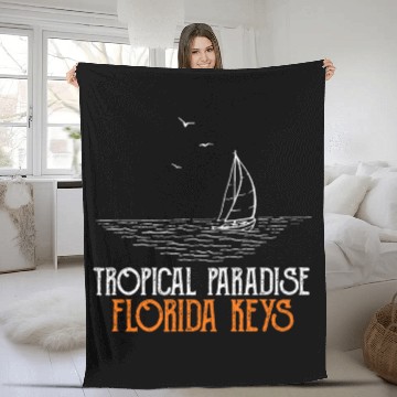 Discover West Keys TROPICAL PARADISE FLORIDA KEYS Fleece Blankets
