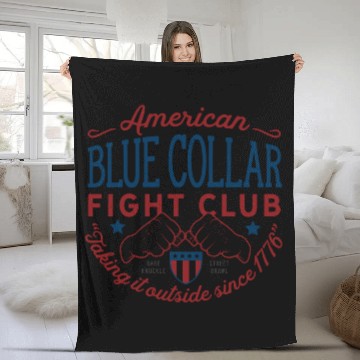 Discover Blue Collar Fight Club Working Class Design Fleece Blankets