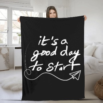 Discover It's a Good Day to Start - Black Fleece Blankets